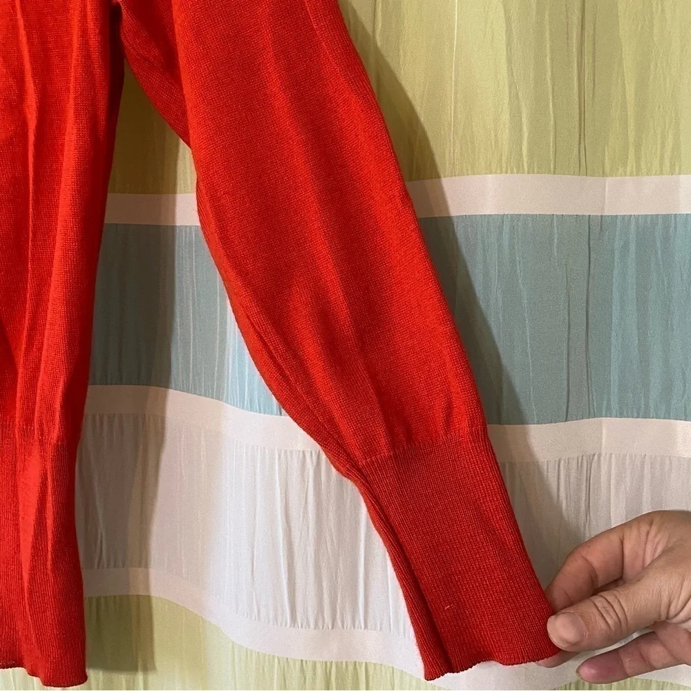 Vintage Mondi Sweater Knit High Neck Red Rust Sz 34